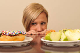 donut vs apple and woman